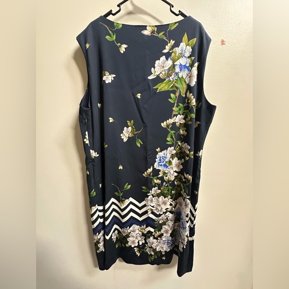 NEW Piero Moretti Blossom Shift Dress in Navy Women’s Italian Plus Size ~26 - Picture 12 of 13